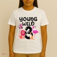 Wild And 3 3rd Birthday Safari Zoo Animal Jungle Cute T-Shirt thumb 4