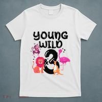 Wild And 3 3rd Birthday Safari Zoo Animal Jungle Cute T-Shirt thumb 5