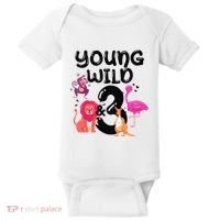 Wild And 3 3rd Birthday Safari Zoo Animal Jungle Cute Baby Bodysuit thumb 0