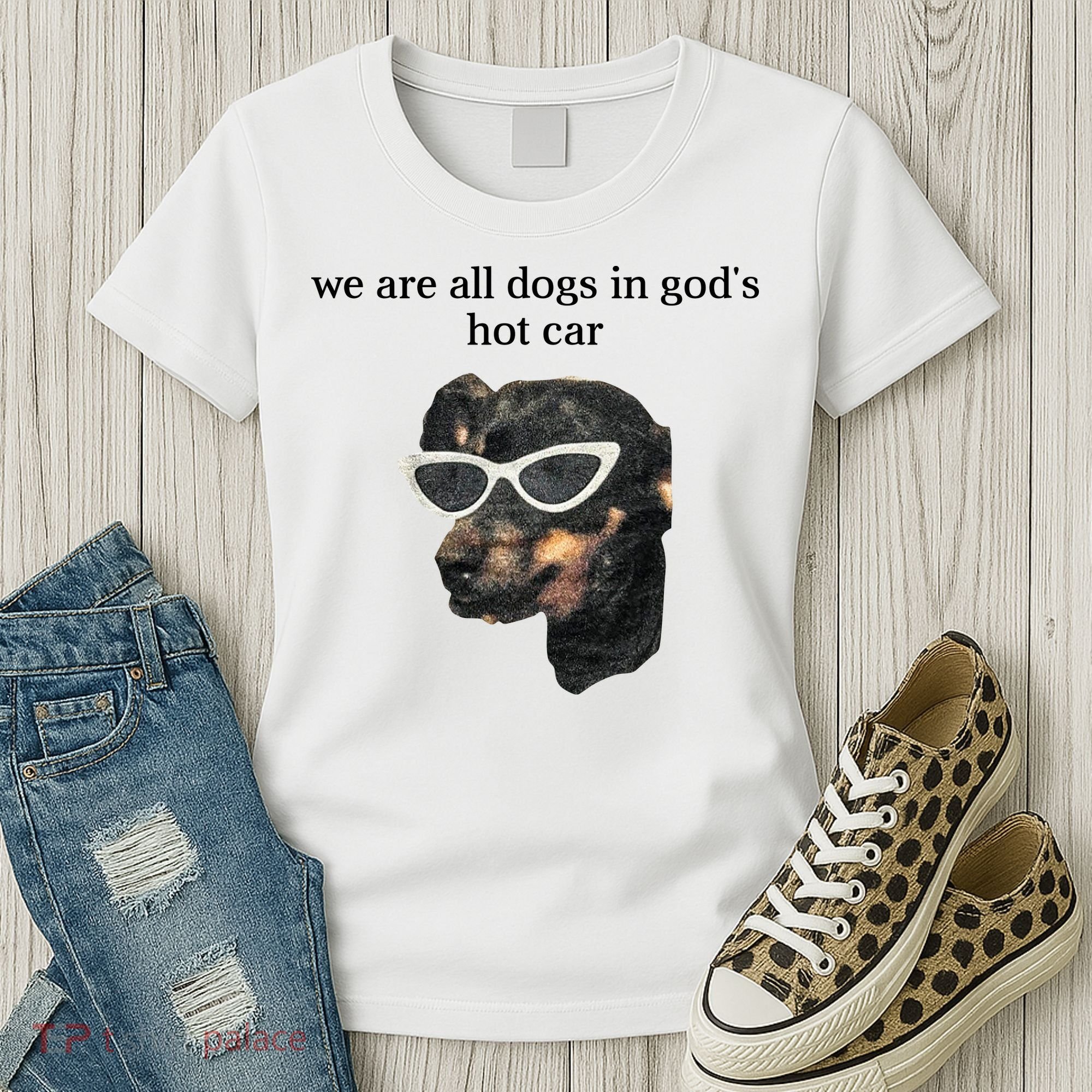 We Are All Dogs In God’S Hot Car Women's T-Shirt