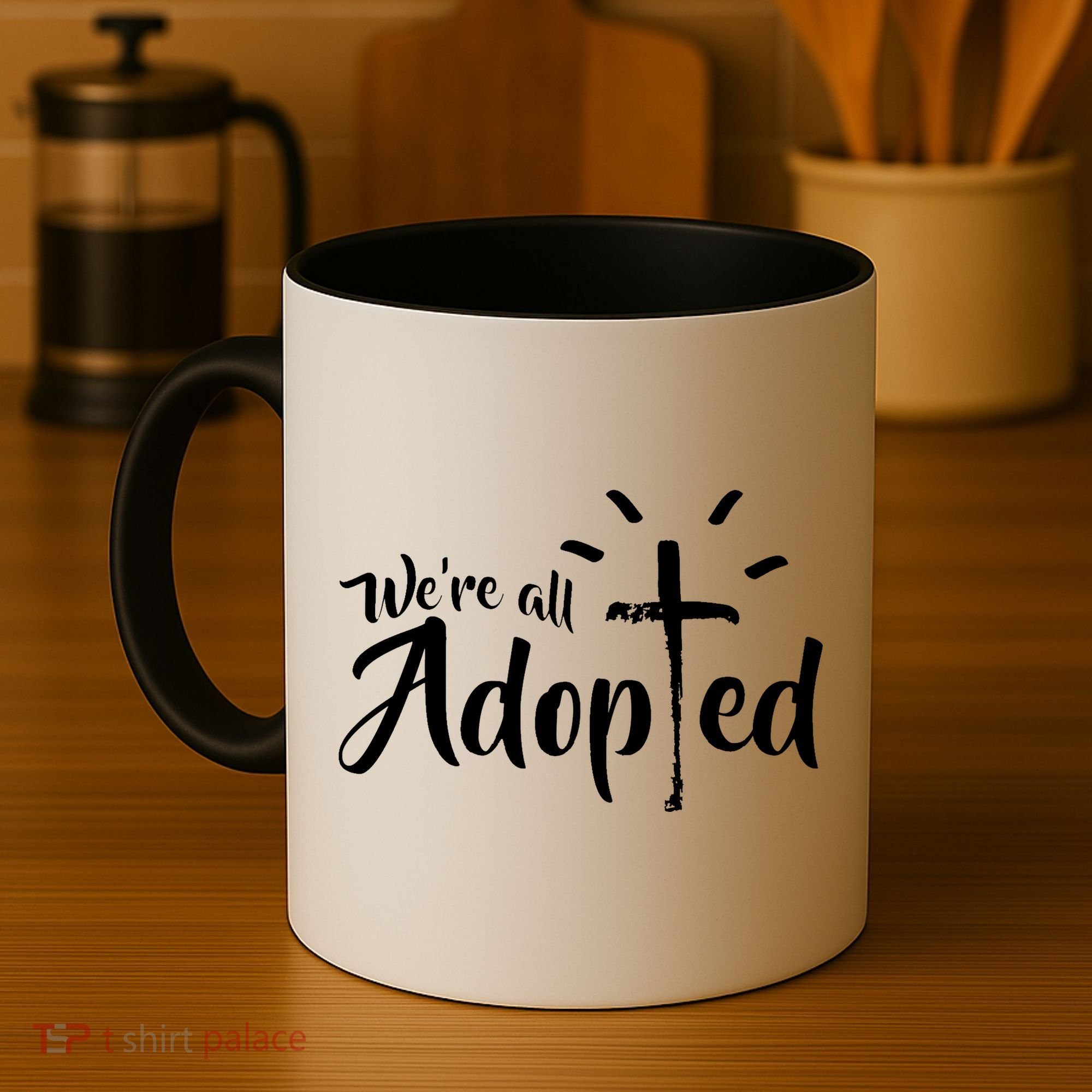 We're All Adopted Christian Cross Coffee Mug