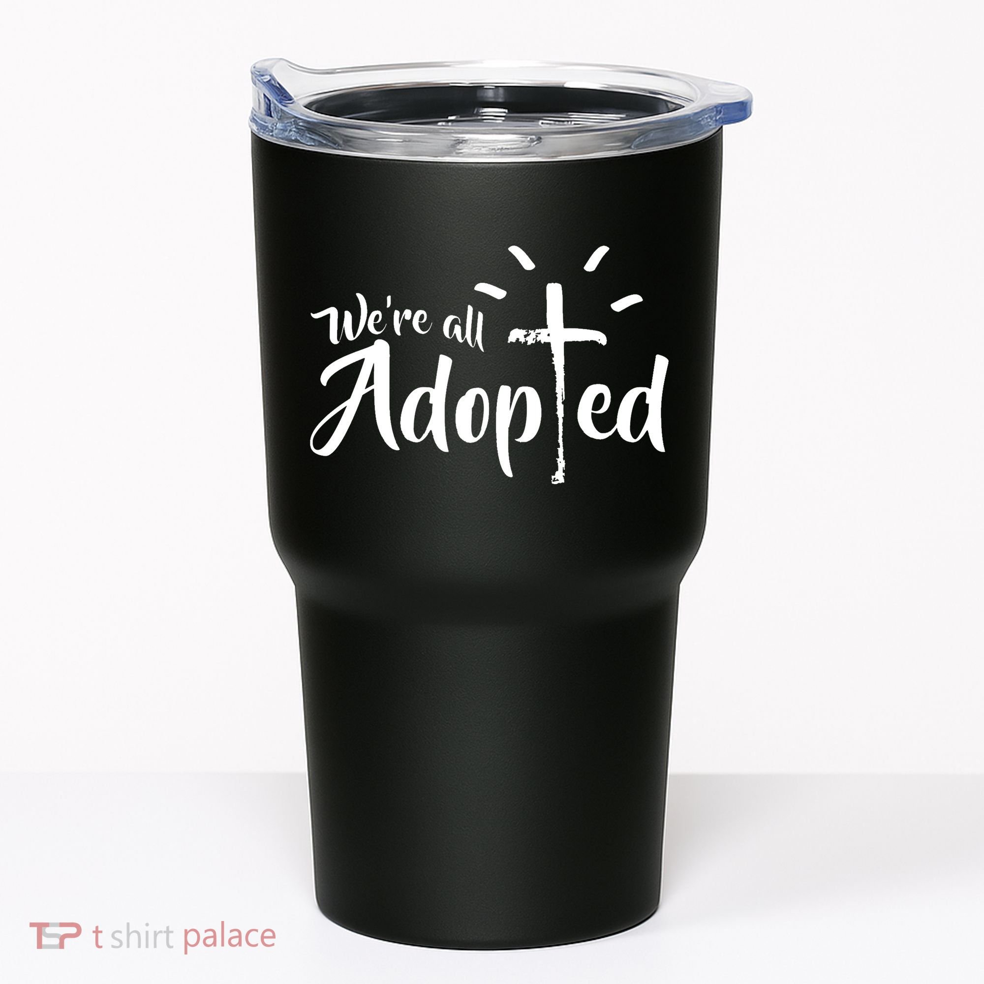 We're All Adopted Christian Cross Tumbler