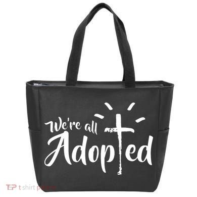 We're All Adopted Christian Cross Tote Bag