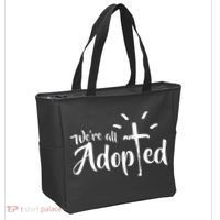 We're All Adopted Christian Cross Tote Bag thumb 2