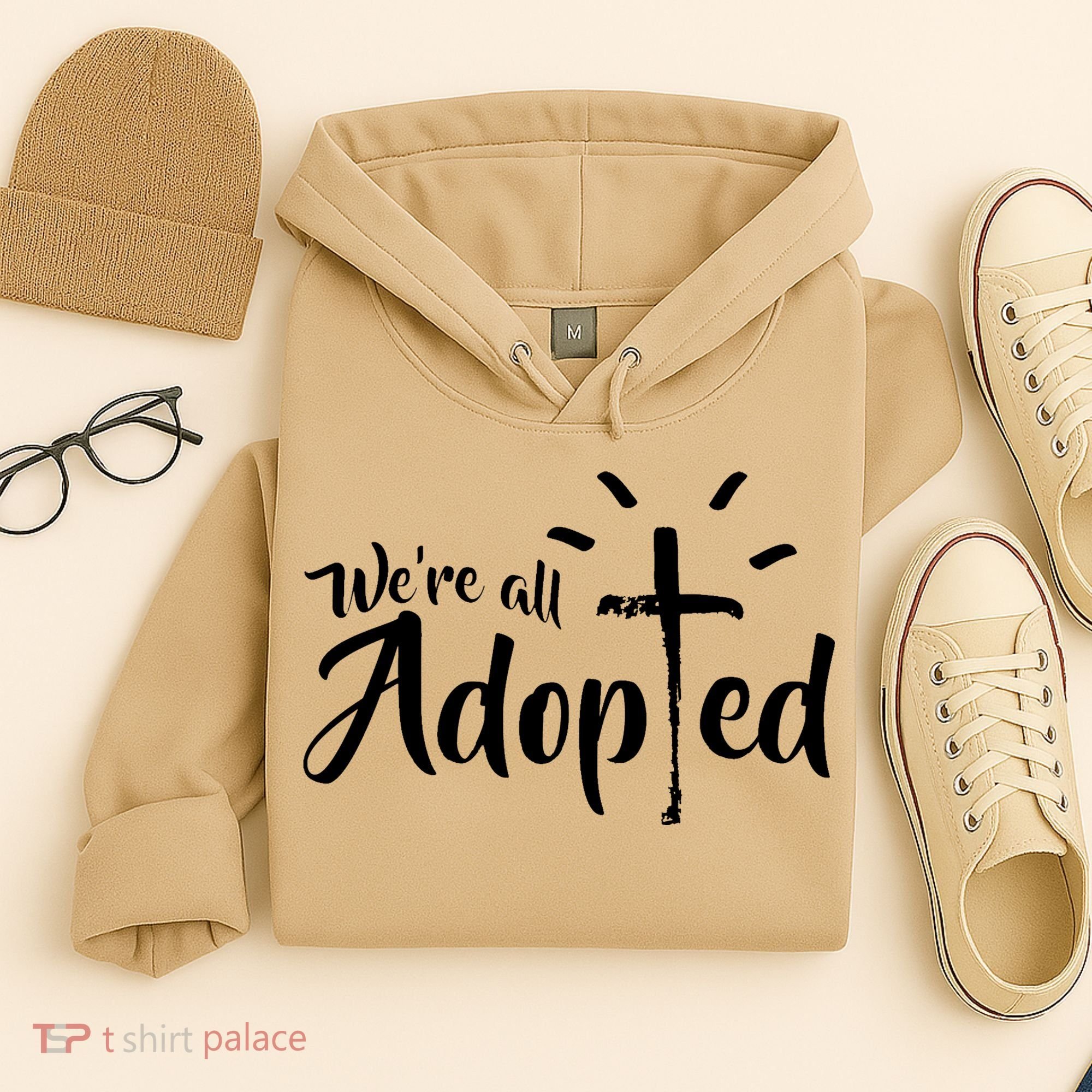 We're All Adopted Christian Cross Hoodie