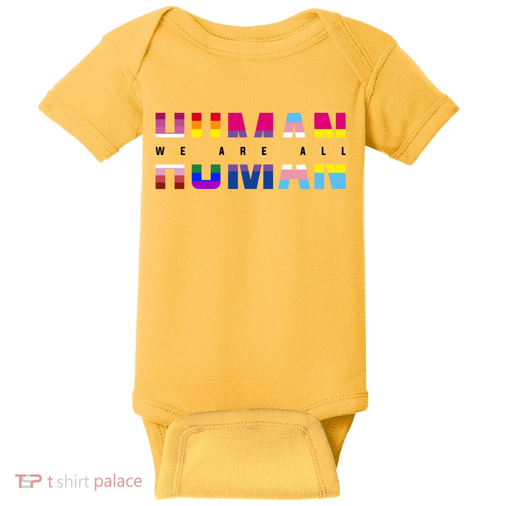 We Are All Human LGBT Pride Baby Bodysuit