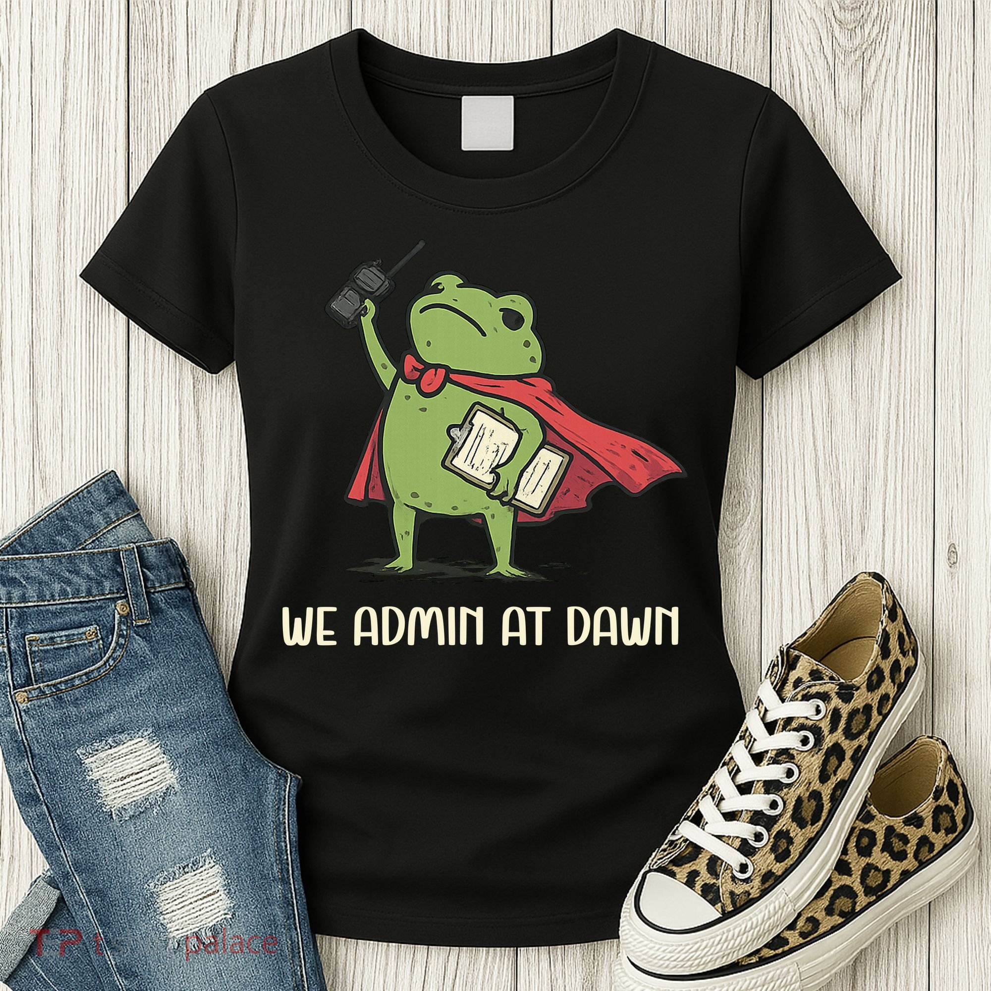 We Admin At Dawn Assistant Principal Frog Women's T-Shirt
