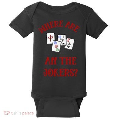 Where Are All The Jokers Funny Mahjong Baby Bodysuit