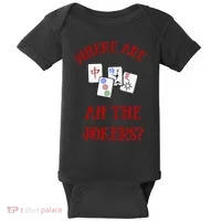 Where Are All The Jokers Funny Mahjong Baby Bodysuit thumb 0