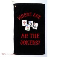 Where Are All The Jokers Funny Mahjong Golf Towel thumb 0