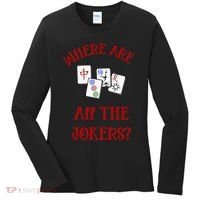 Where Are All The Jokers Funny Mahjong Women's Long Sleeve Shirt thumb 0