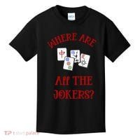 Where Are All The Jokers Funny Mahjong Kids T-Shirt thumb 0