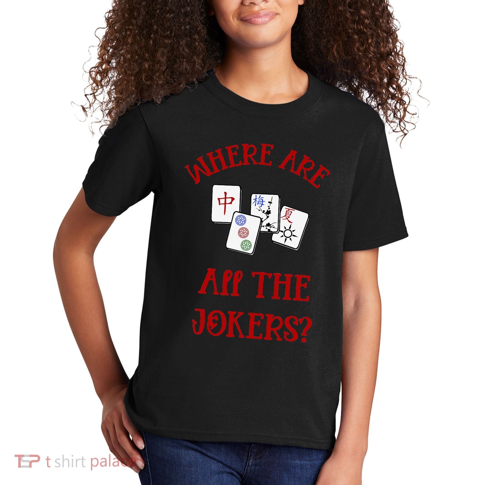 Where Are All The Jokers Funny Mahjong Kids T-Shirt