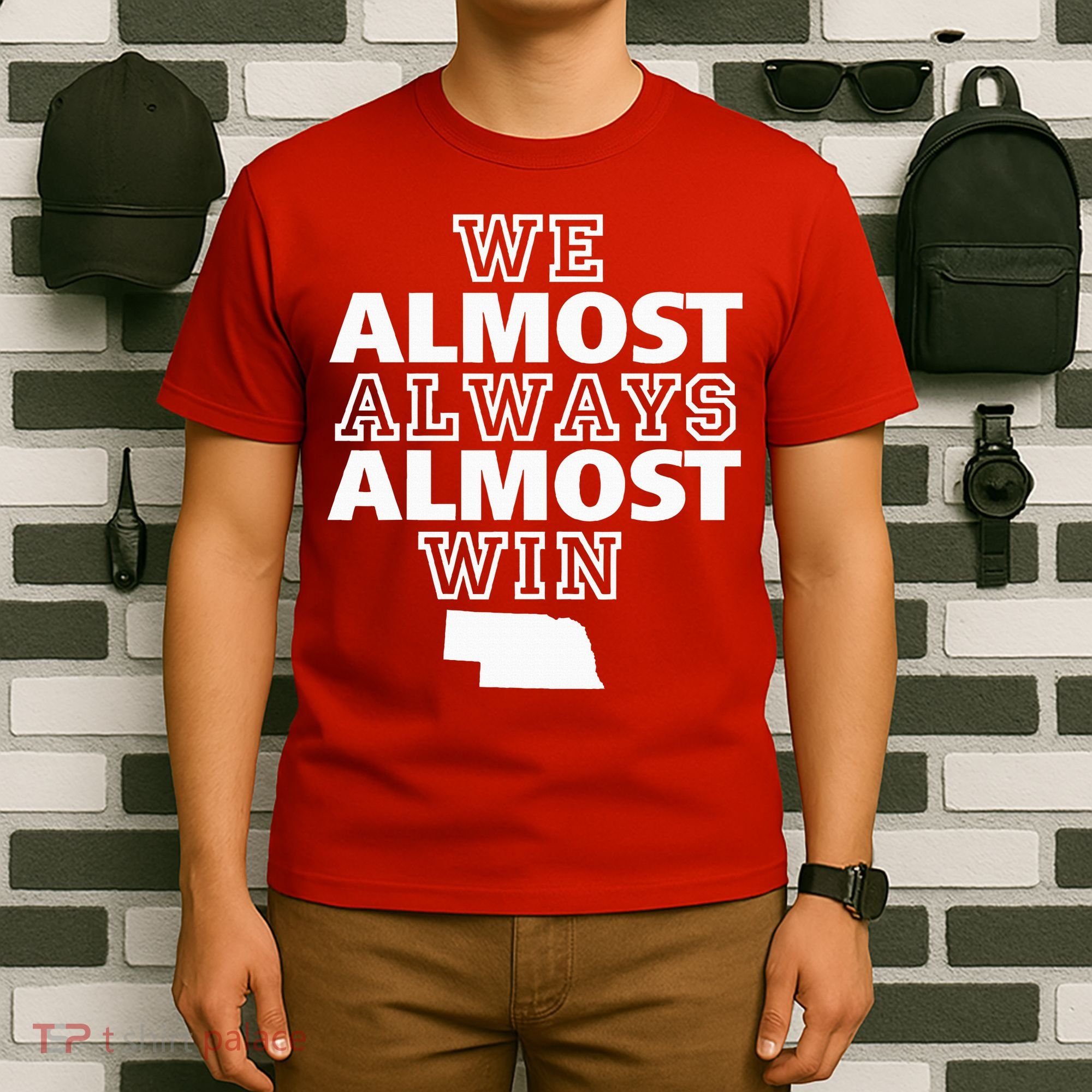 We Almost Always Almost Win Nebraska Map Funny T-Shirt