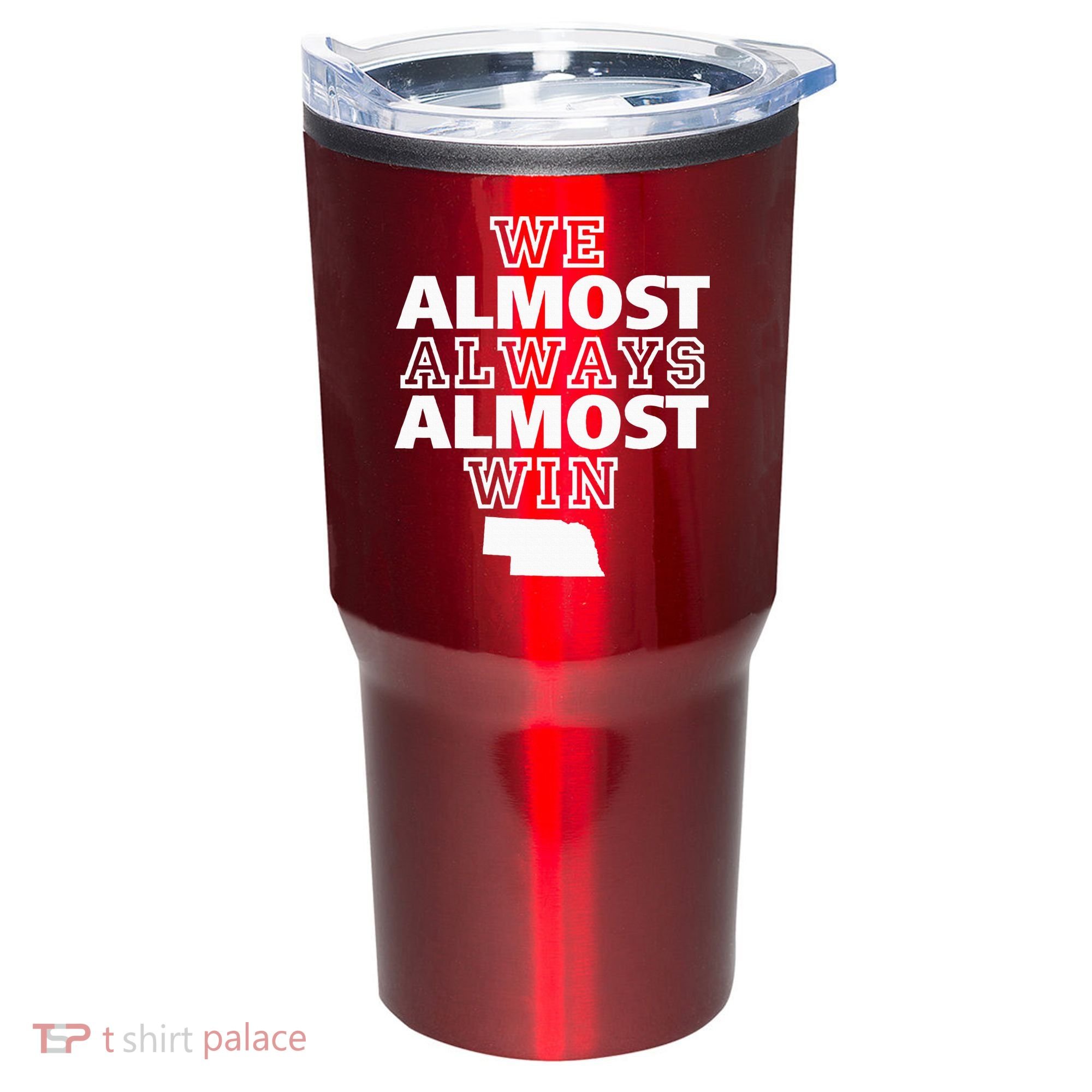 We Almost Always Almost Win Nebraska Map Funny Tumbler