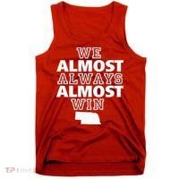 We Almost Always Almost Win Nebraska Map Funny Tank Top thumb 0