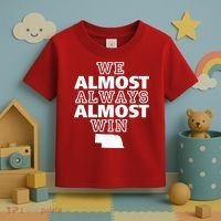 We Almost Always Almost Win Nebraska Map Funny Toddler T-Shirt thumb 3