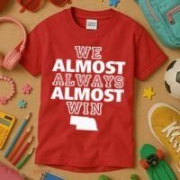 We Almost Always Almost Win Nebraska Map Funny Kids T-Shirt thumb 3