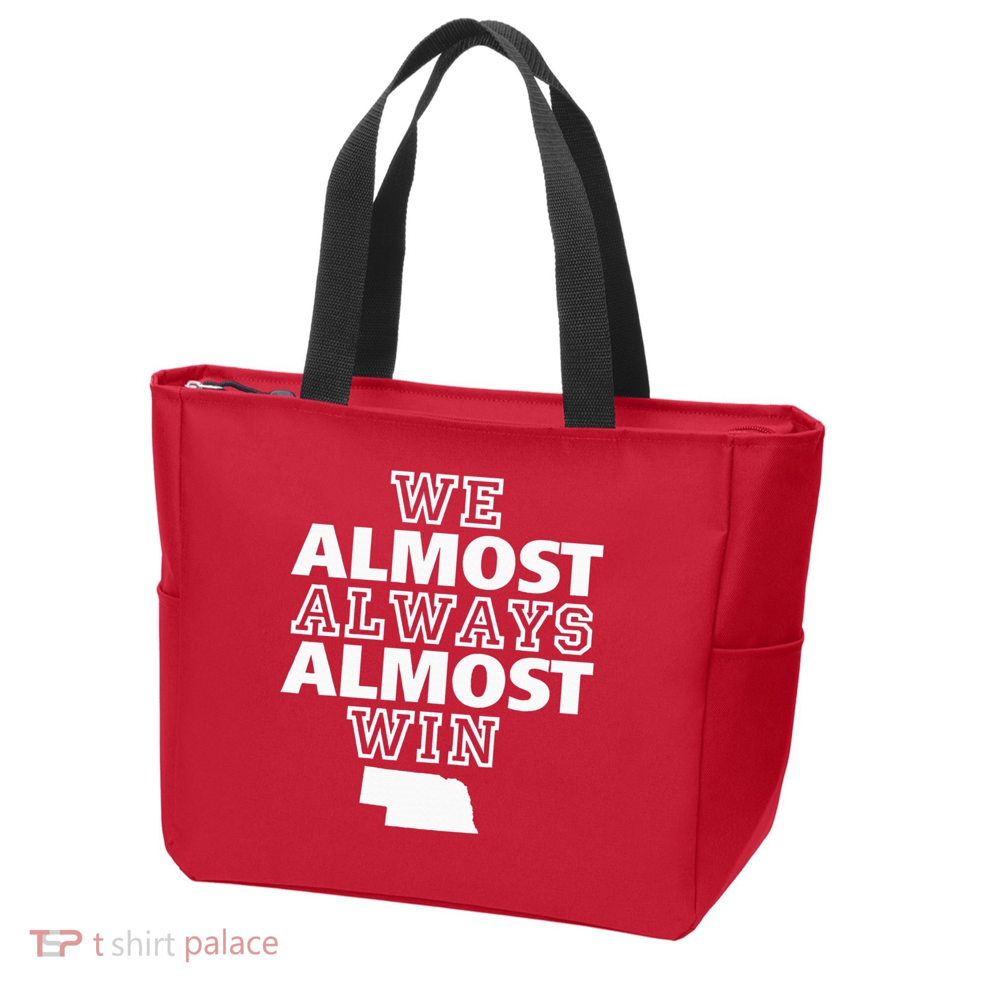 We Almost Always Almost Win Nebraska Map Funny Tote Bag