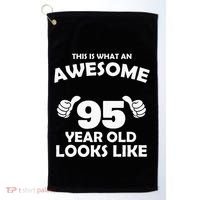 What An Awesome 95 Year Old Looks Like Birthday Bday Golf Towel thumb 0