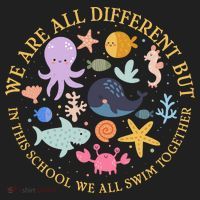 We Are All Different But In This School We All Swim Together Beanie thumb 2