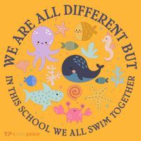 We Are All Different But In This School We All Swim Together Hat thumb 2