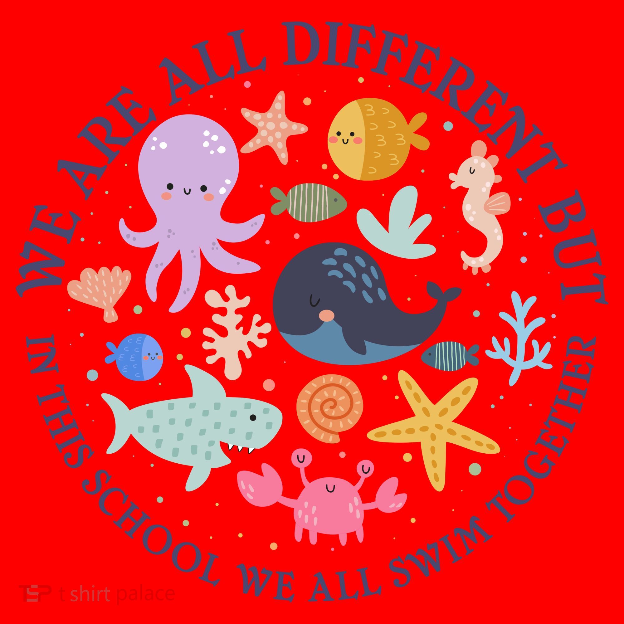 We Are All Different But In This School We All Swim Together Santa Hat
