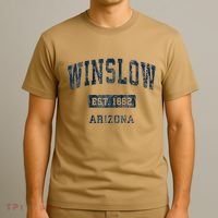 Winslow Arizona Az Vintage Established Raglan T-Shirt thumb 3
