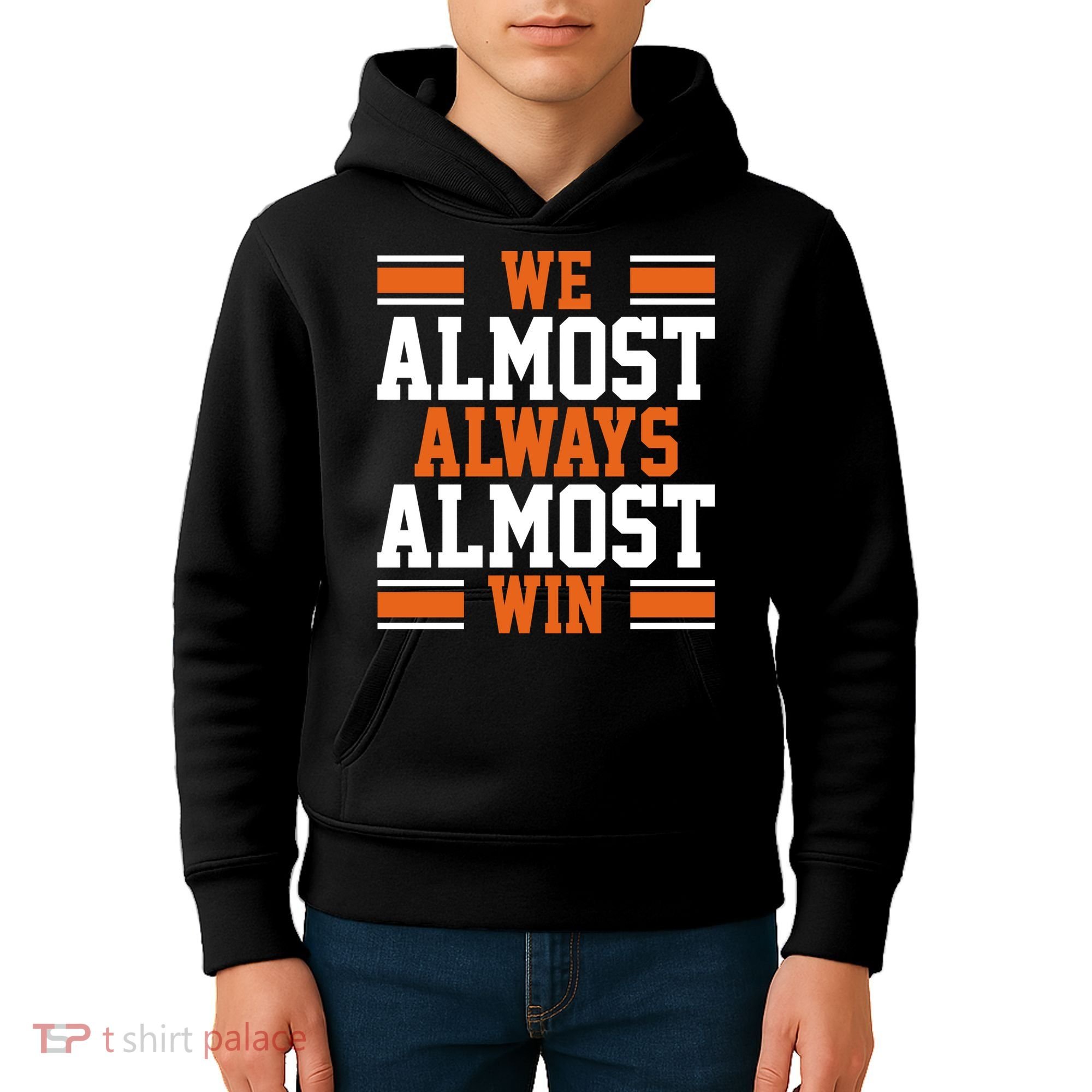 We Almost Always Win Cleveland Football Funny Kids Hoodie