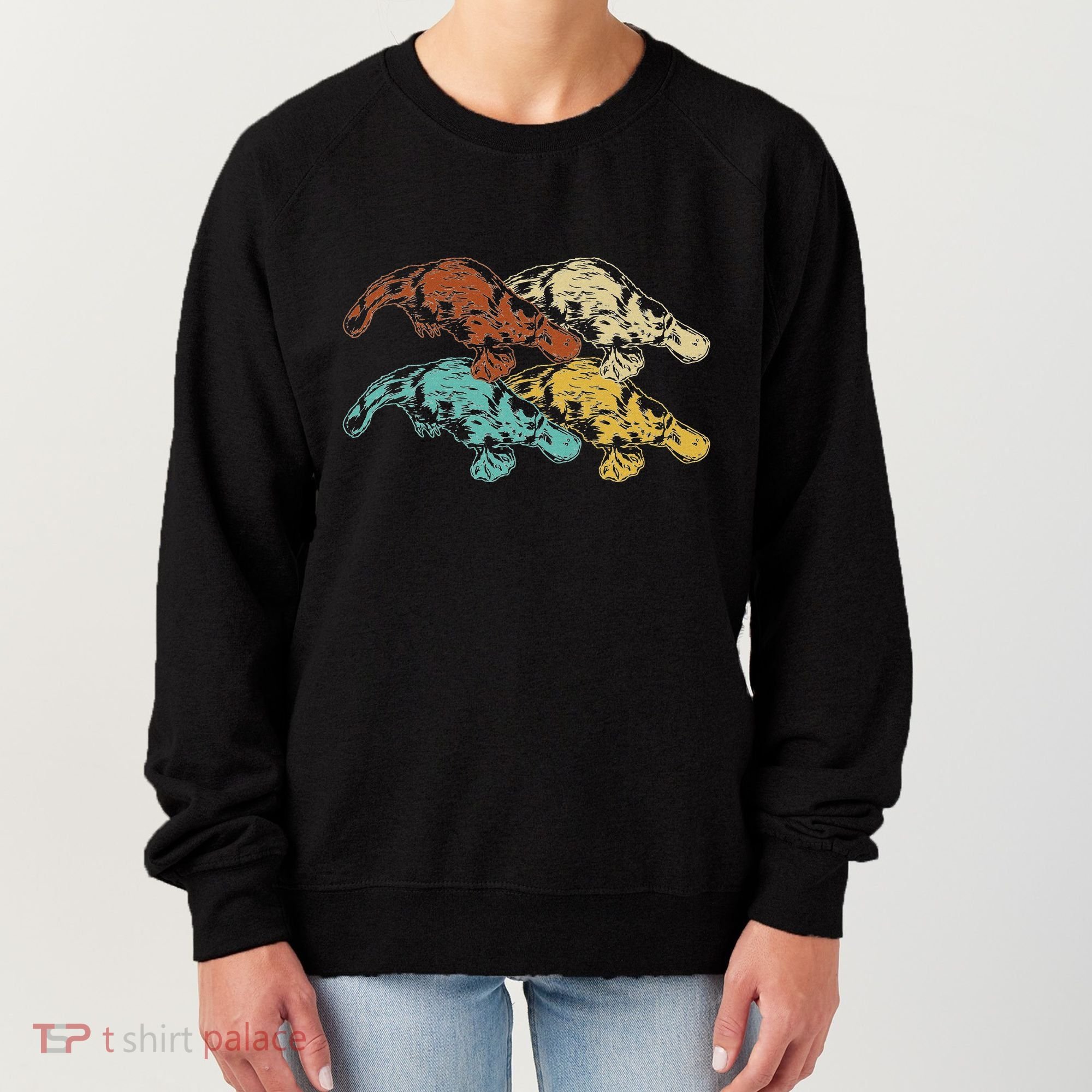 Wildlife Animal Australia Retro Platypus Women's Sweatshirt