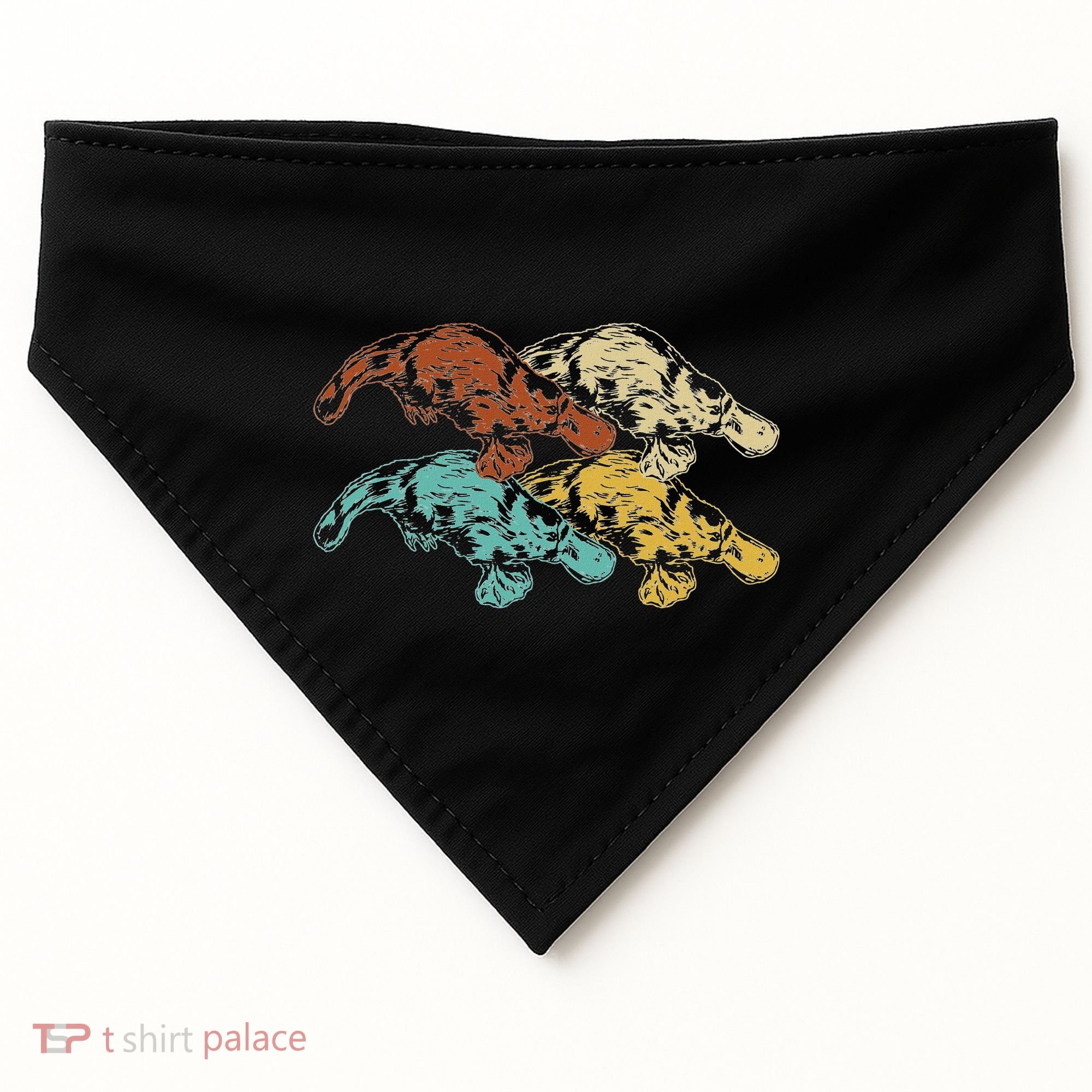 Wildlife Animal Australia Retro Platypus USA-Made Doggie Bandana