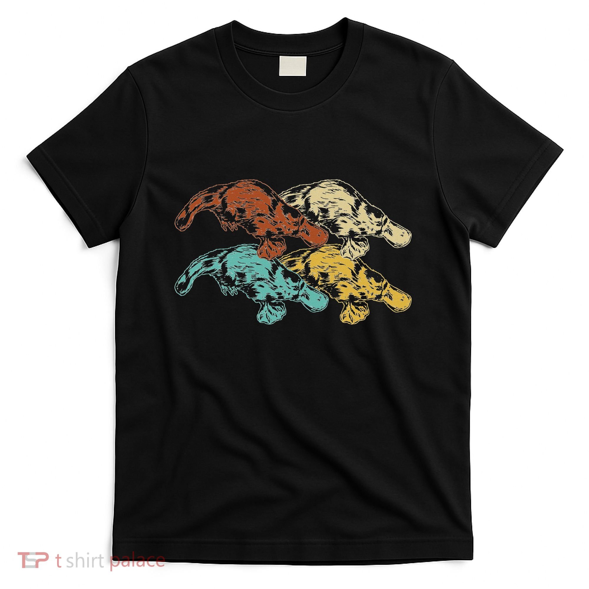 Wildlife Animal Australia Retro Platypus T-Shirt