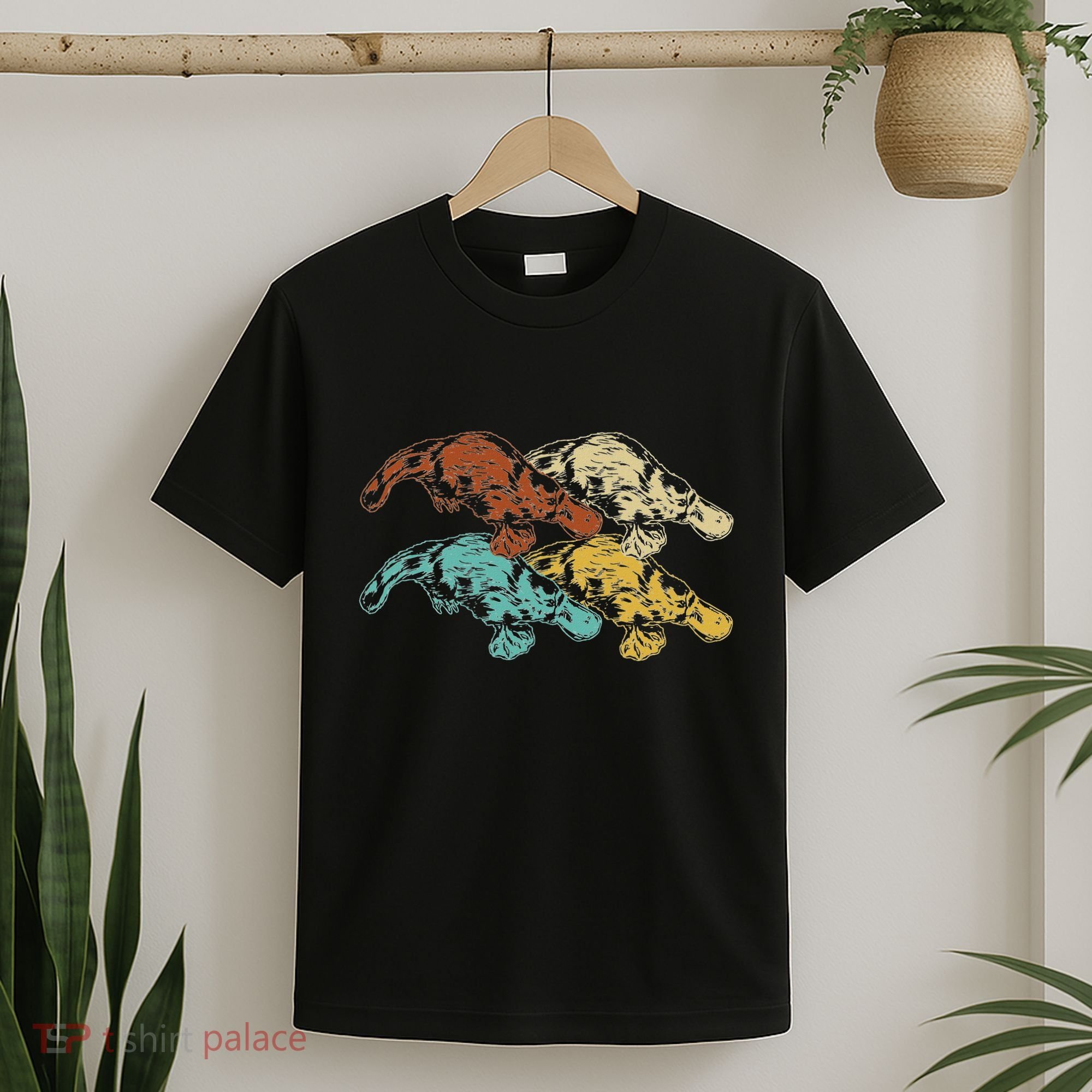 Wildlife Animal Australia Retro Platypus T-Shirt