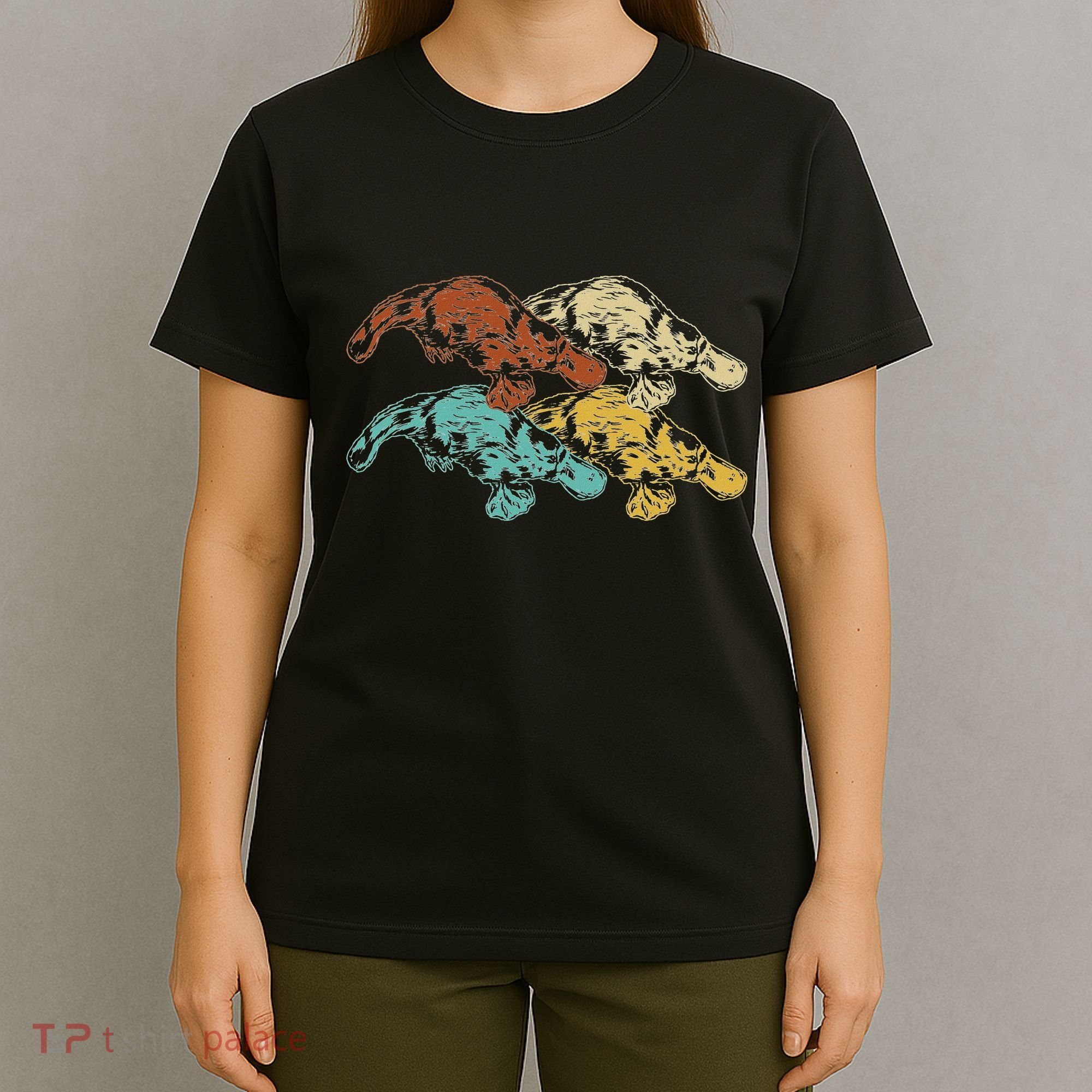 Wildlife Animal Australia Retro Platypus T-Shirt