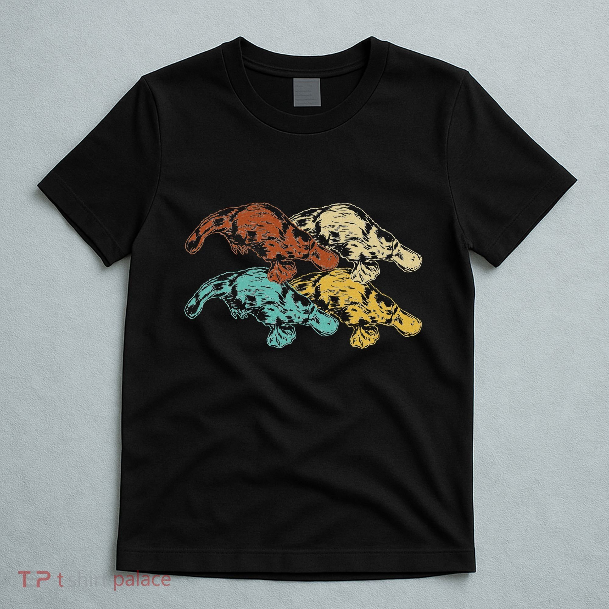 Wildlife Animal Australia Retro Platypus T-Shirt