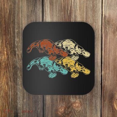 Wildlife Animal Australia Retro Platypus Coaster