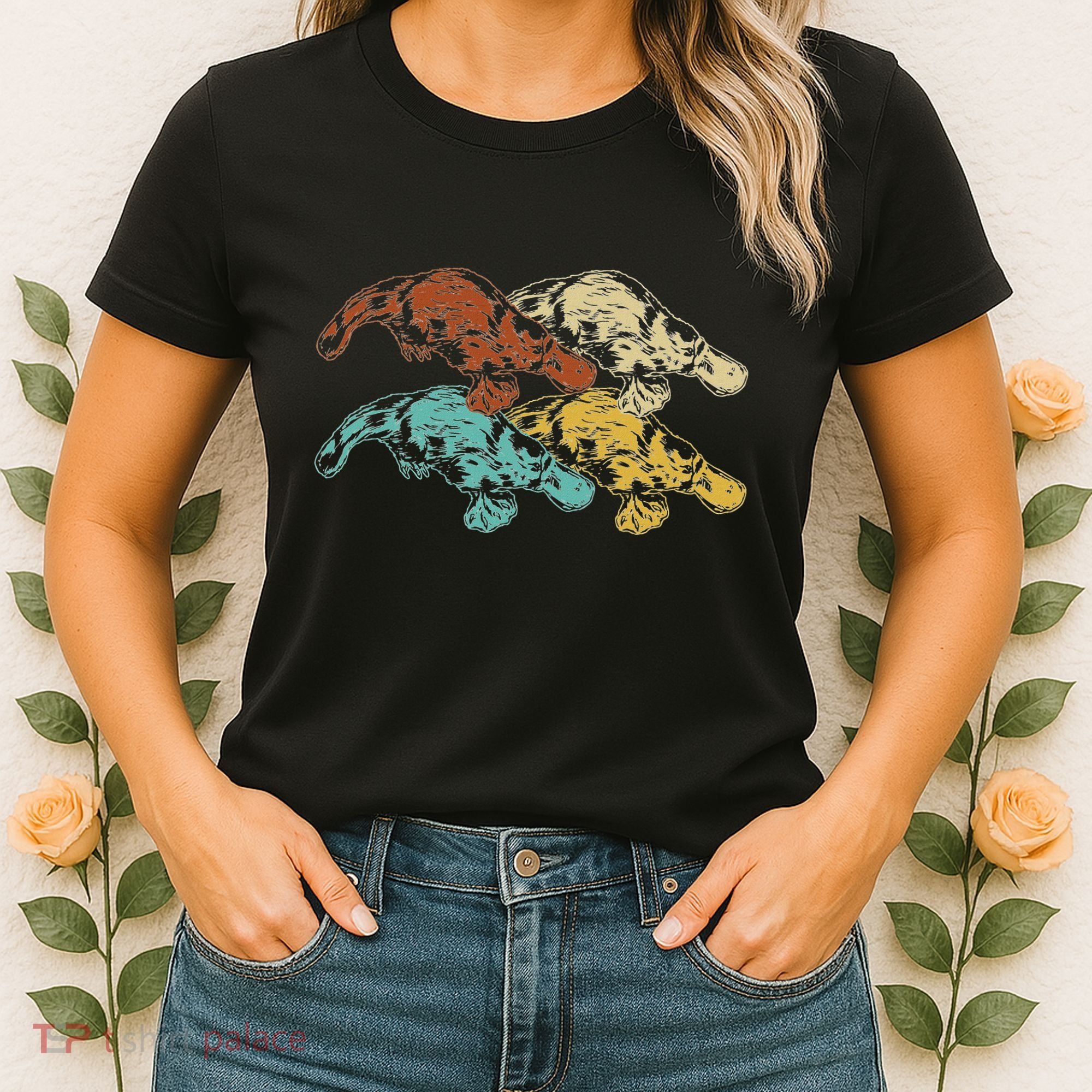 Wildlife Animal Australia Retro Platypus Women's T-Shirt