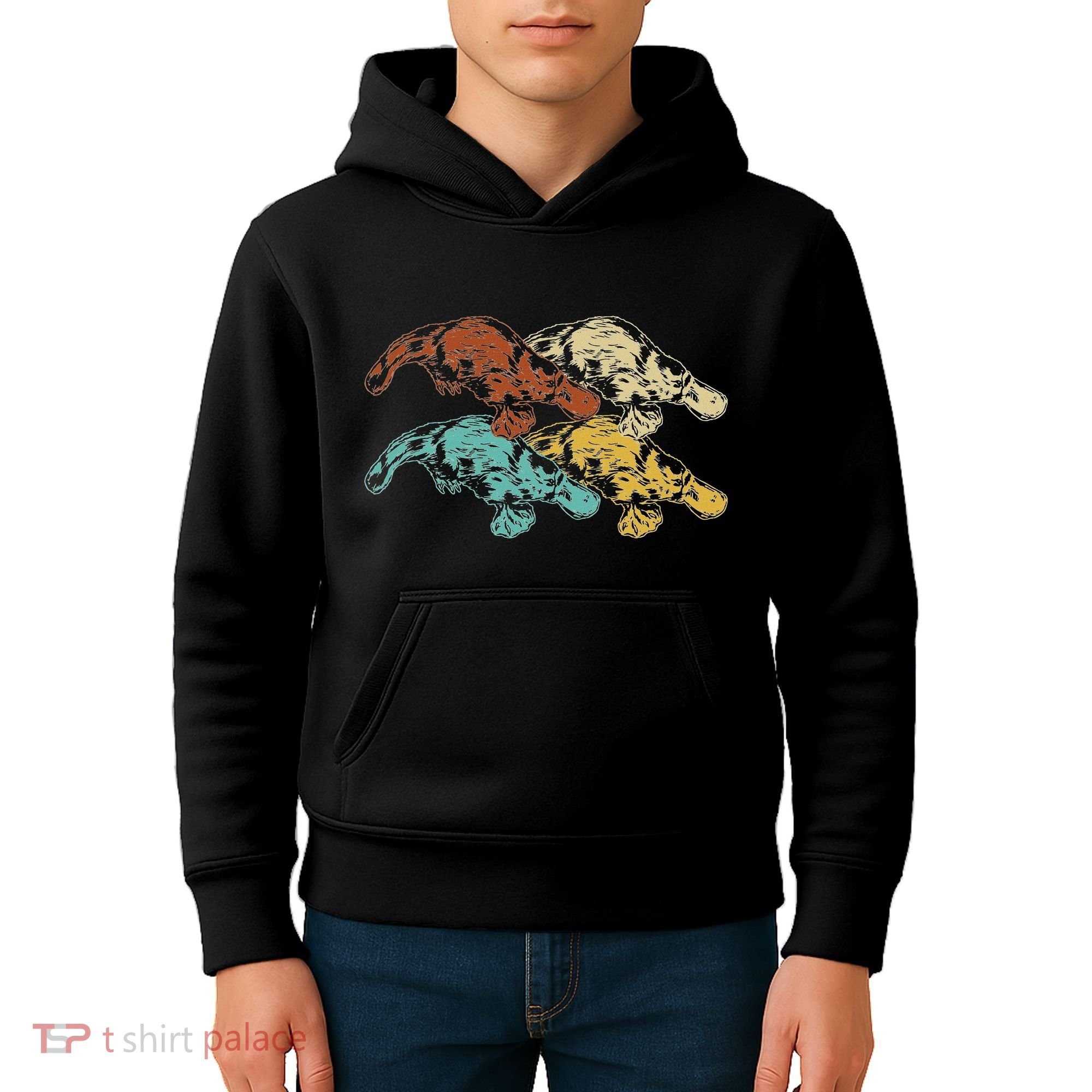 Wildlife Animal Australia Retro Platypus Kids Hoodie