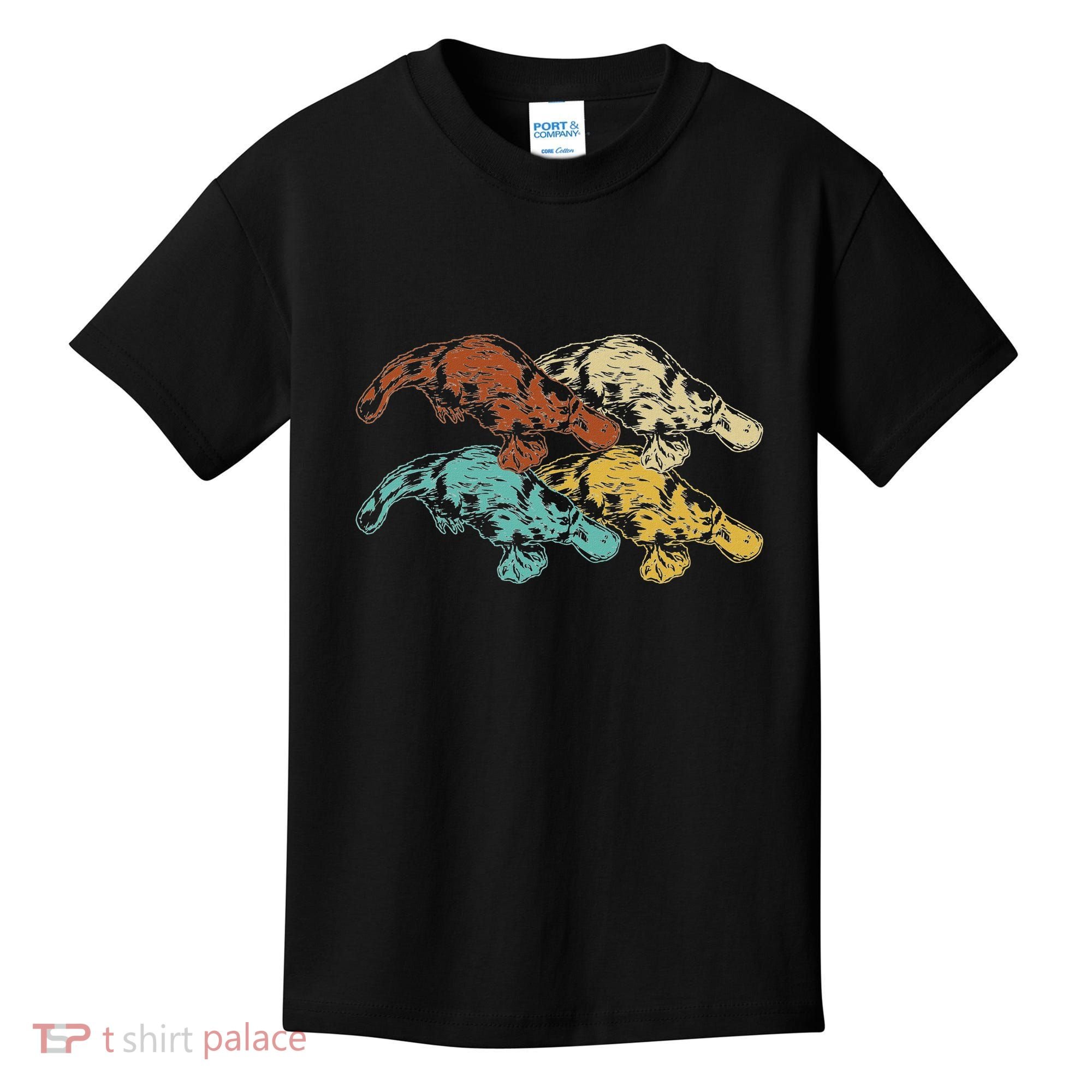 Wildlife Animal Australia Retro Platypus Kids T-Shirt