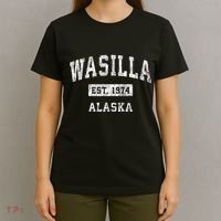 Wasilla Alaska Ak Vintage Established Sports T-Shirt thumb 4