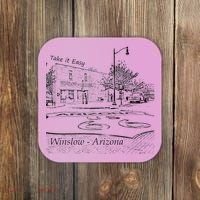 Winslow Arizona AZ US 66 Take It Easy Est. 1926 Mother Road Coaster thumb 0