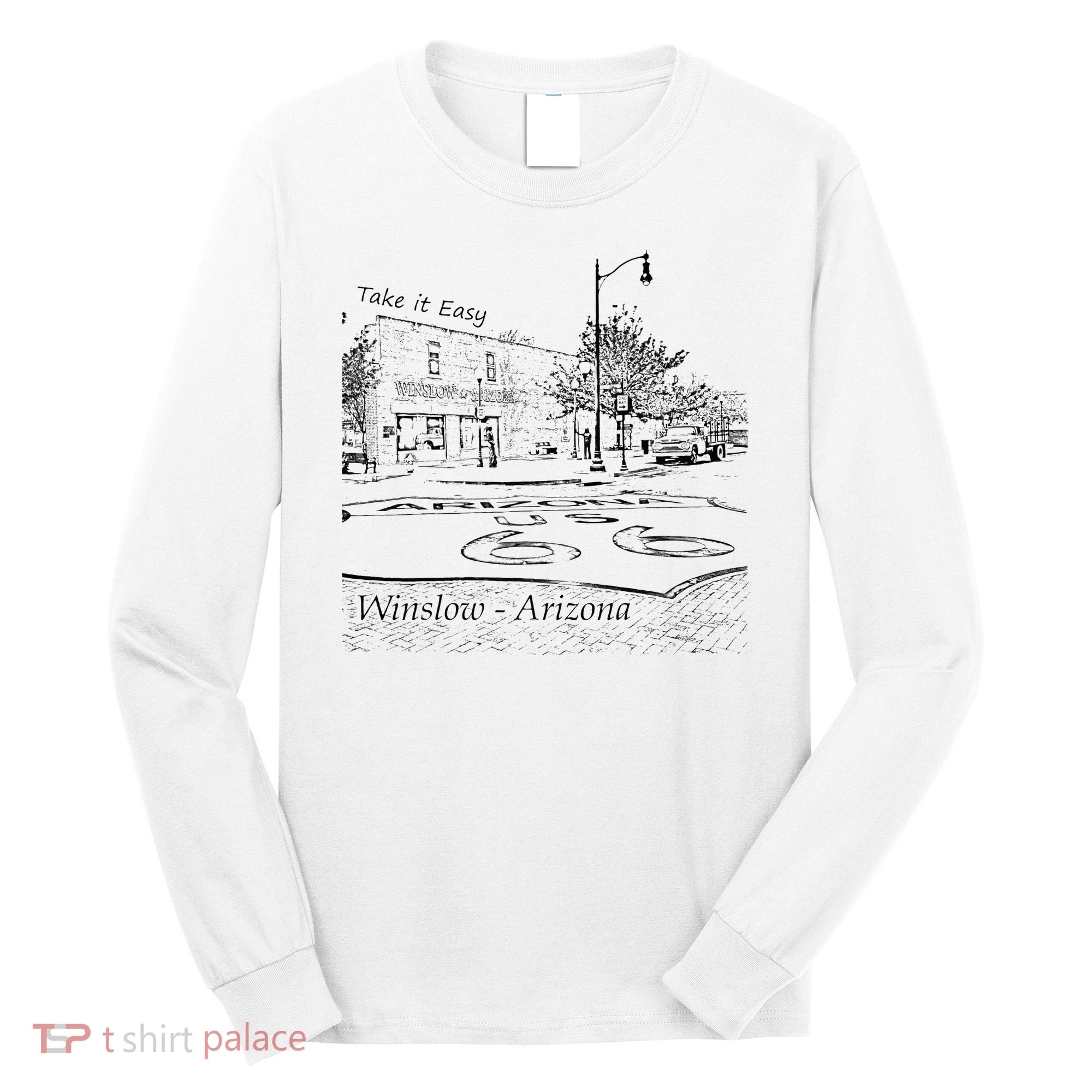 Winslow Arizona AZ US 66 Take It Easy Est. 1926 Mother Road Long Sleeve Shirt