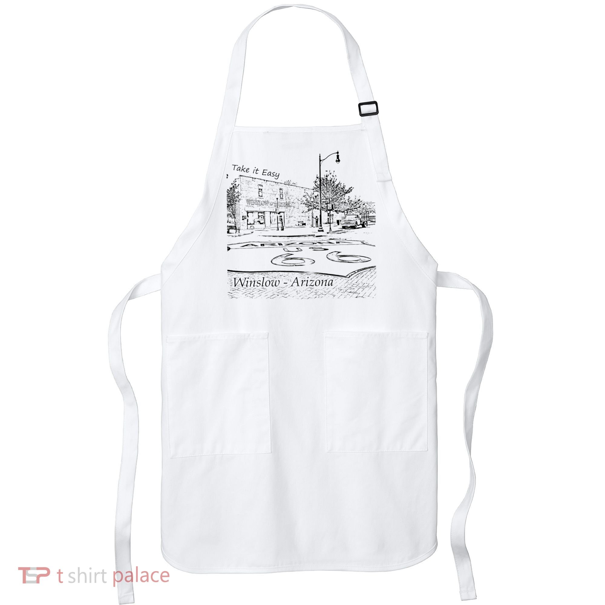 Winslow Arizona AZ US 66 Take It Easy Est. 1926 Mother Road Apron