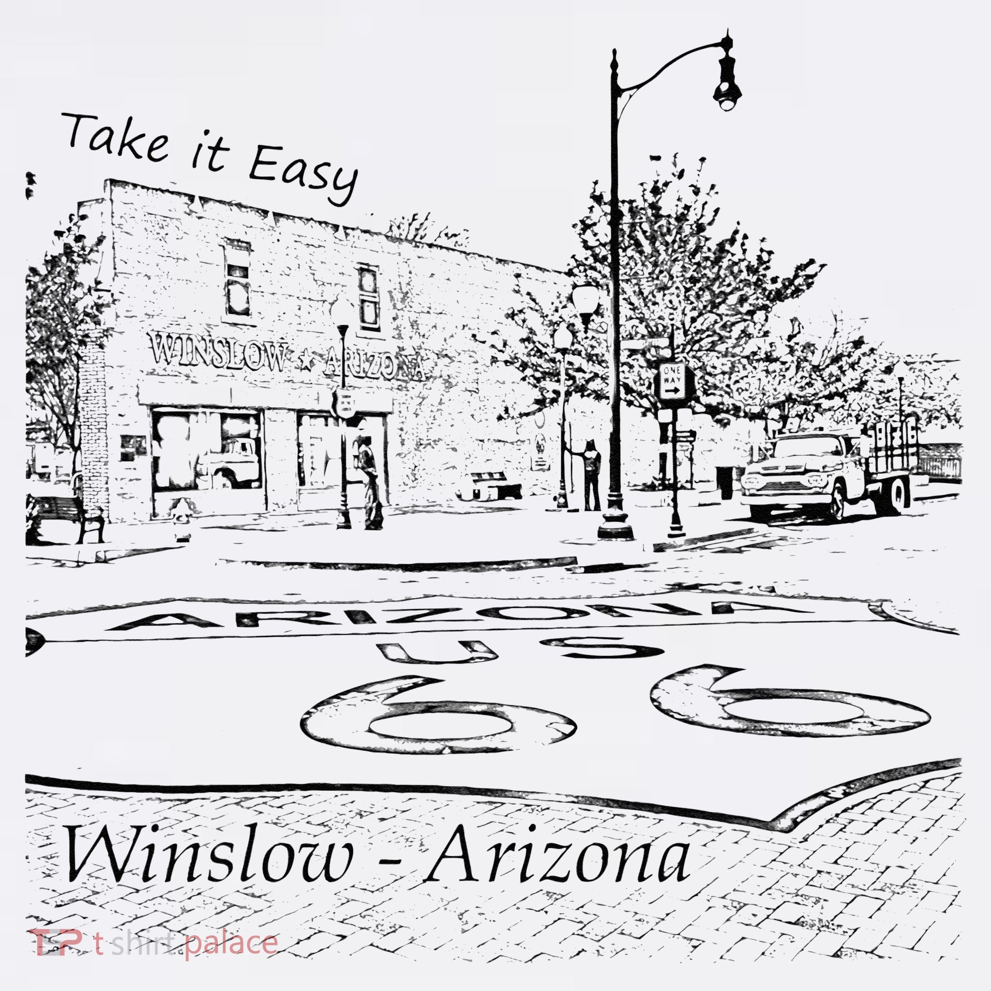 Winslow Arizona AZ US 66 Take It Easy Est. 1926 Mother Road Apron