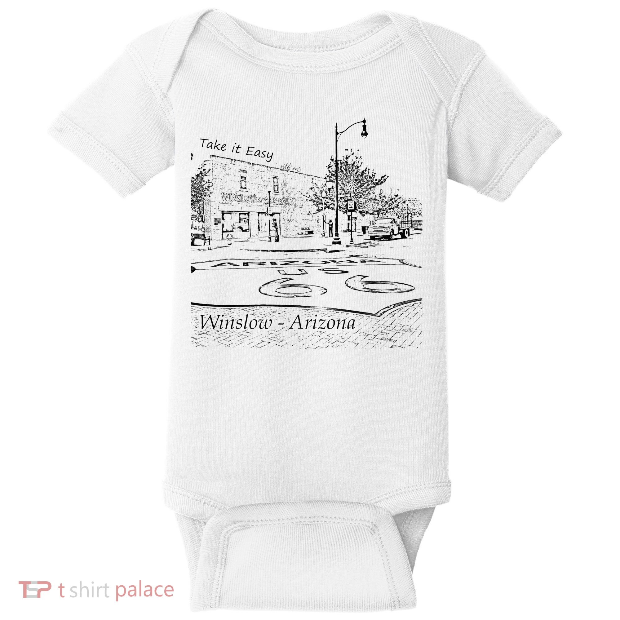 Winslow Arizona AZ US 66 Take It Easy Est. 1926 Mother Road Baby Bodysuit