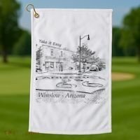 Winslow Arizona AZ US 66 Take It Easy Est. 1926 Mother Road Golf Towel thumb 1