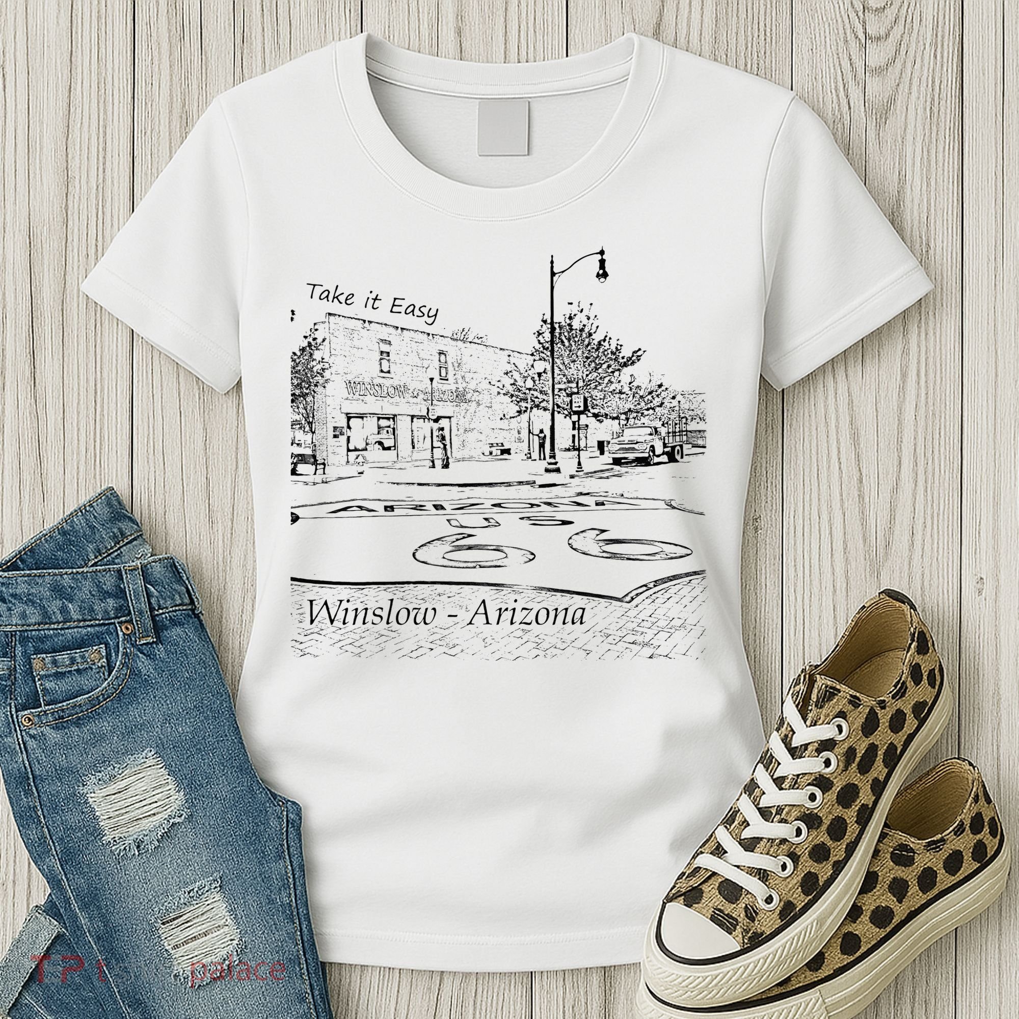 Winslow Arizona AZ US 66 Take It Easy Est. 1926 Mother Road Women's T-Shirt