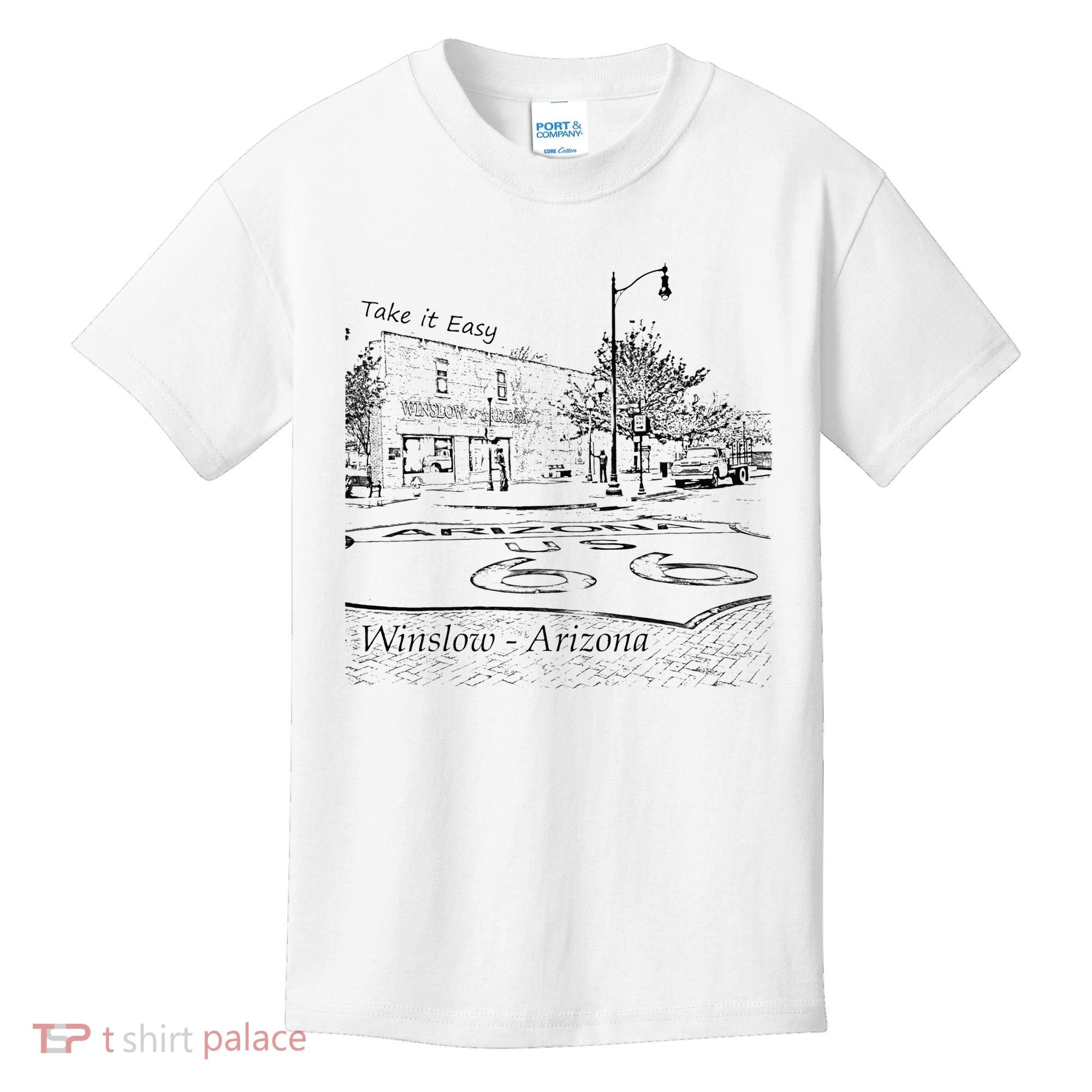 Winslow Arizona AZ US 66 Take It Easy Est. 1926 Mother Road Kids T-Shirt