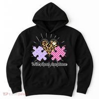 Wild About Acceptance Autism Awareness Puzzle Heart Hoodie thumb 0