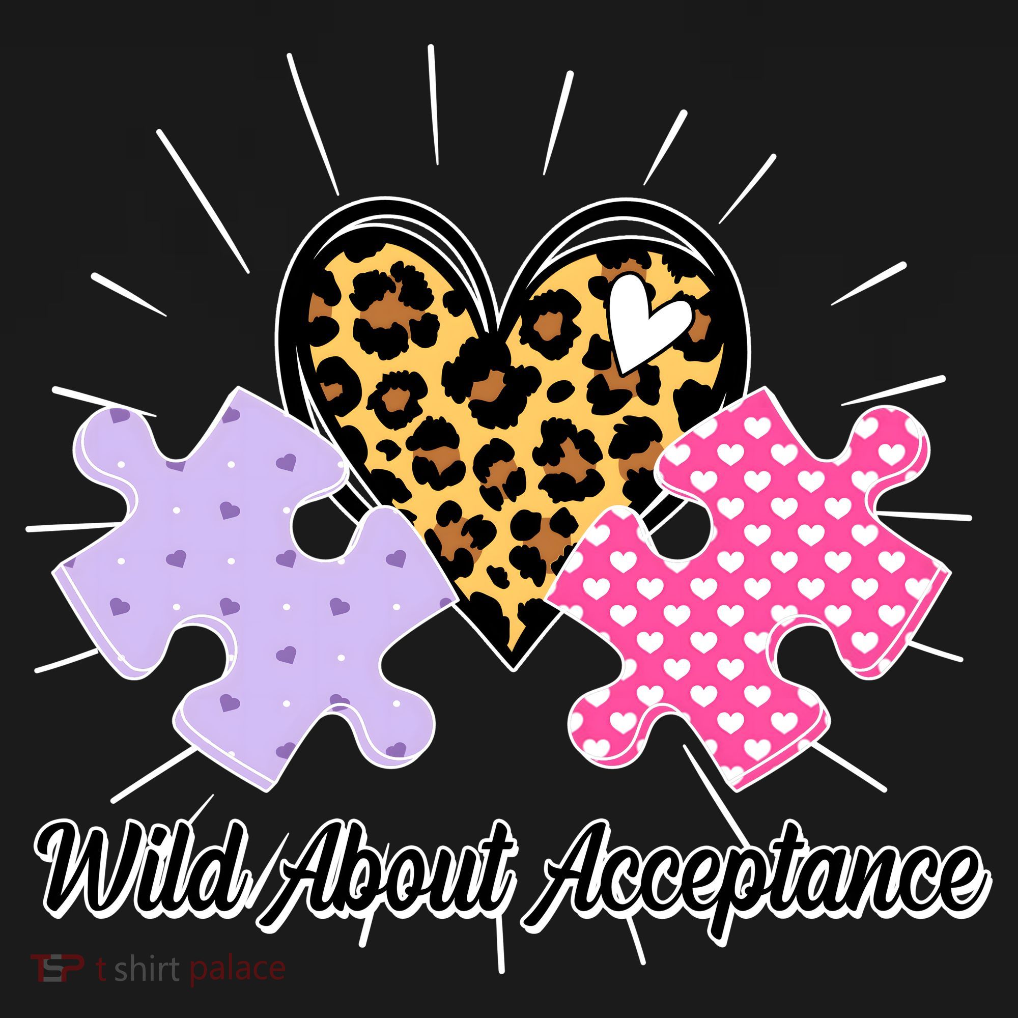 Wild About Acceptance Autism Awareness Puzzle Heart Apron